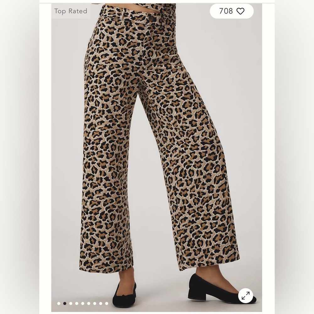 Maeve Tan and Black Cropped Ankle Pants